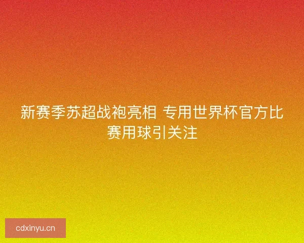新赛季苏超战袍亮相 专用世界杯官方比赛用球引关注