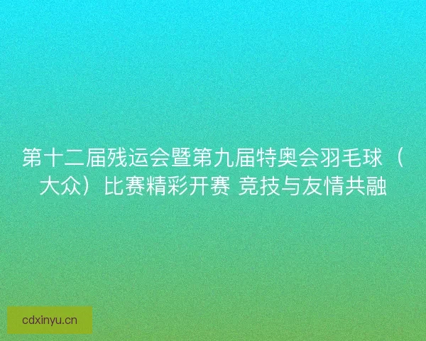 第十二届残运会暨第九届特奥会羽毛球（大众）比赛精彩开赛 竞技与友情共融