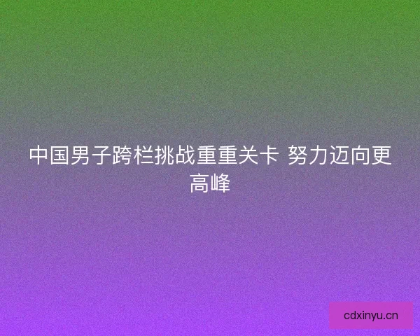 中国男子跨栏挑战重重关卡 努力迈向更高峰